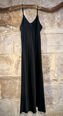 lotus silk chemise long nightdress slip black mulberry silk nightie