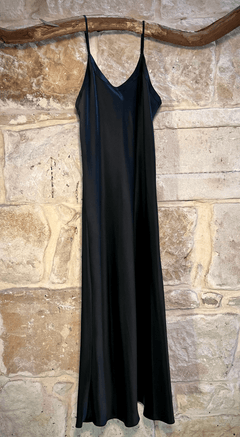lotus silk chemise long nightdress slip black mulberry silk nightie