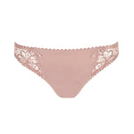 Flat lay of the Jane Rio Brief by The Foundation in Bois De Rose, featuring soft tulle and floral embroidery on the waistband.