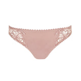 Flat lay of the Jane Rio Brief by The Foundation in Bois De Rose, featuring soft tulle and floral embroidery on the waistband.