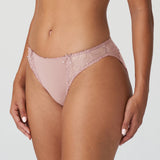 Side view of The Foundation’s Jane Rio Brief in Bois De Rose, highlighting its delicate lace and smooth silhouette.
