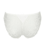Marie Jo Jane Italian Brief in Natural from The Foundation, featuring floral embroidery, sheer lace, and a small pearl-detailed back bow. back view