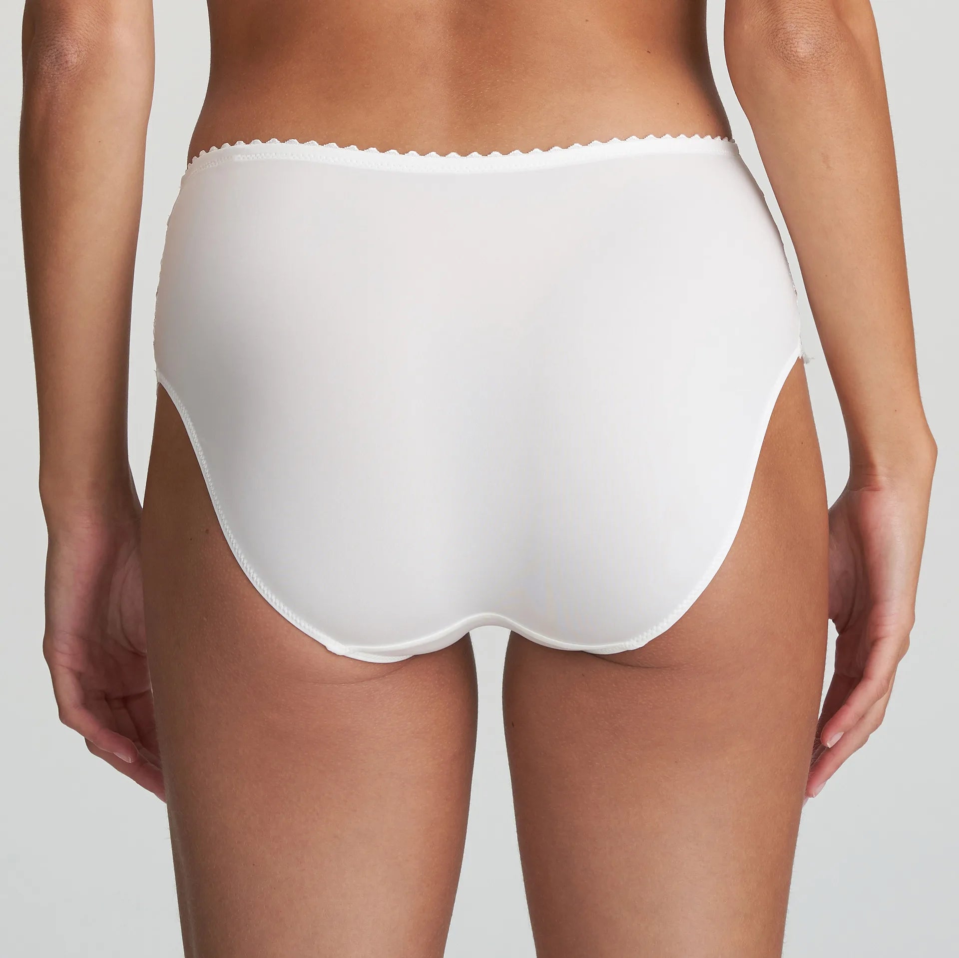 Back view of the Jane Full Brief in Natural by Marie Jo with smooth microfiber finish and high-rise silhouette."