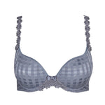 Flat lay of Avero Heart Shape Contour Bra showing seamless padded cups and decorative daisy straps.