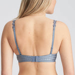 Back view of Avero Heart Shape Bra in Atlantic Blue with adjustable straps and clean hook-and-eye closure.