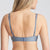 Back view of Avero Heart Shape Bra in Atlantic Blue with adjustable straps and clean hook-and-eye closure.