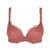 Marie Jo Jane Padded Heart Shape Bra in Red Copper from The Foundation, featuring embroidered cups, plunge fit, and adjustable straps.