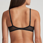 Back view of the Jane Push Up Bra in black with smooth straps and supportive band.