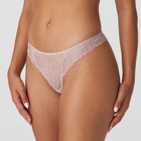 Side view of The Foundation’s Jane Thong Brief in Bois De Rose highlighting elegant cut and seamless finish