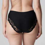 Back view of Madison Full Brief in Black, showcasing sheer lace back panel that wraps around the hips.