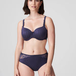 Model wearing PrimaDonna Madison bra and brief set in Blue Bijou, styled for elegant support and everyday confidence.
