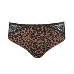 Flatlay of the Madison Full Brief Lace Back in bronze from The Foundation, showing gingham texture and high-rise cut.
