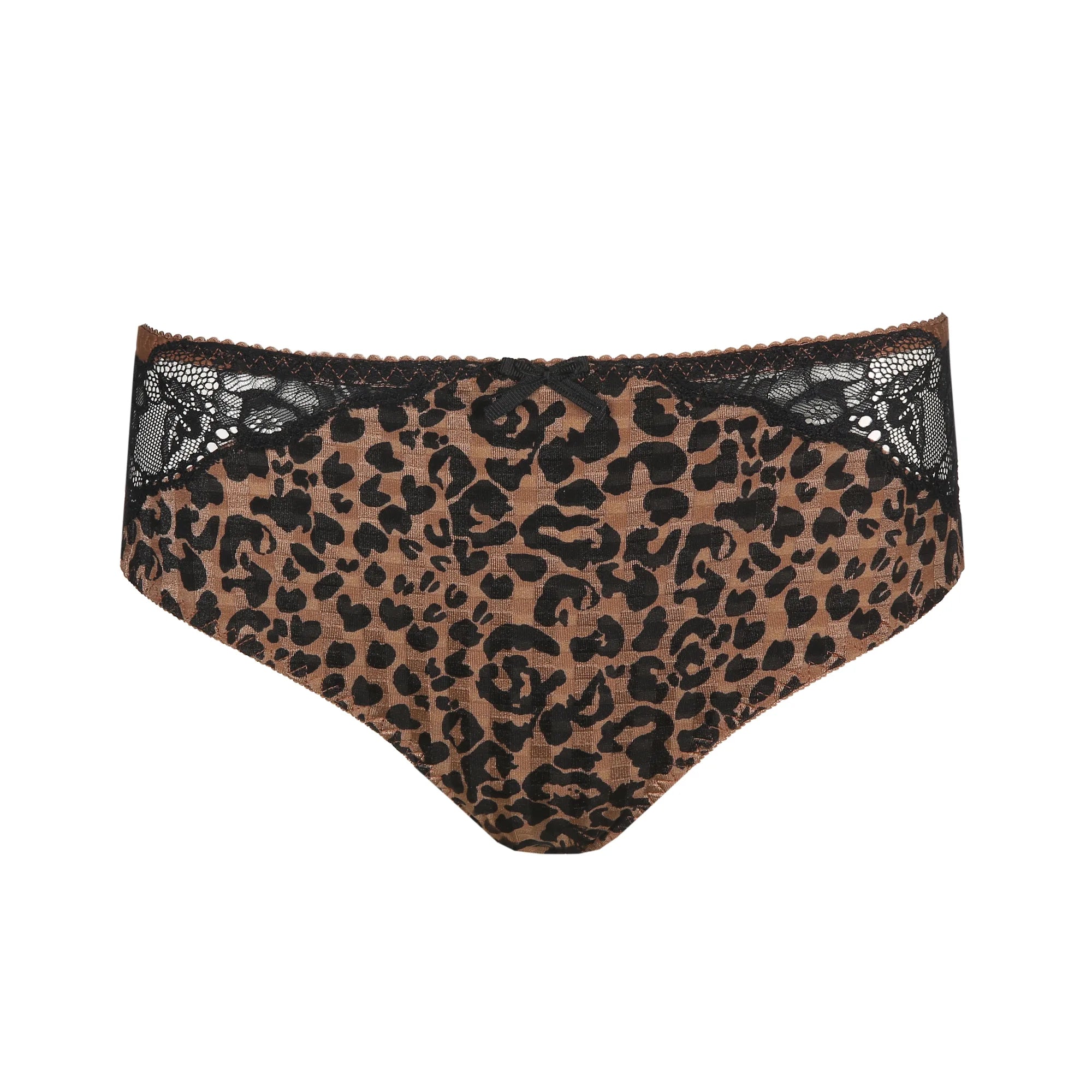 Flatlay of the Madison Full Brief Lace Back in bronze from The Foundation, showing gingham texture and high-rise cut.