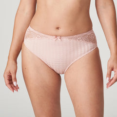 Model wearing Madison high-waist brief in Powder Rose—The Foundation