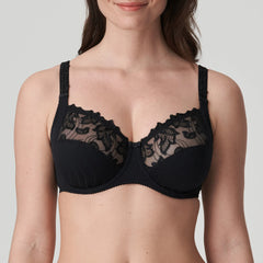 Close-up of PrimaDonna Deauville Full Cup Bra Black showcasing lace detail—The Foundation