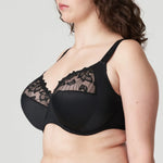 side view of the Deauville Full Cup Bra Black from The Foundation, highlighting side support panels and flattering silhouette.