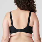 Back view of the Deauville Full Cup Bra Black from The Foundation, featuring adjustable straps and secure hook-and-eye closure.