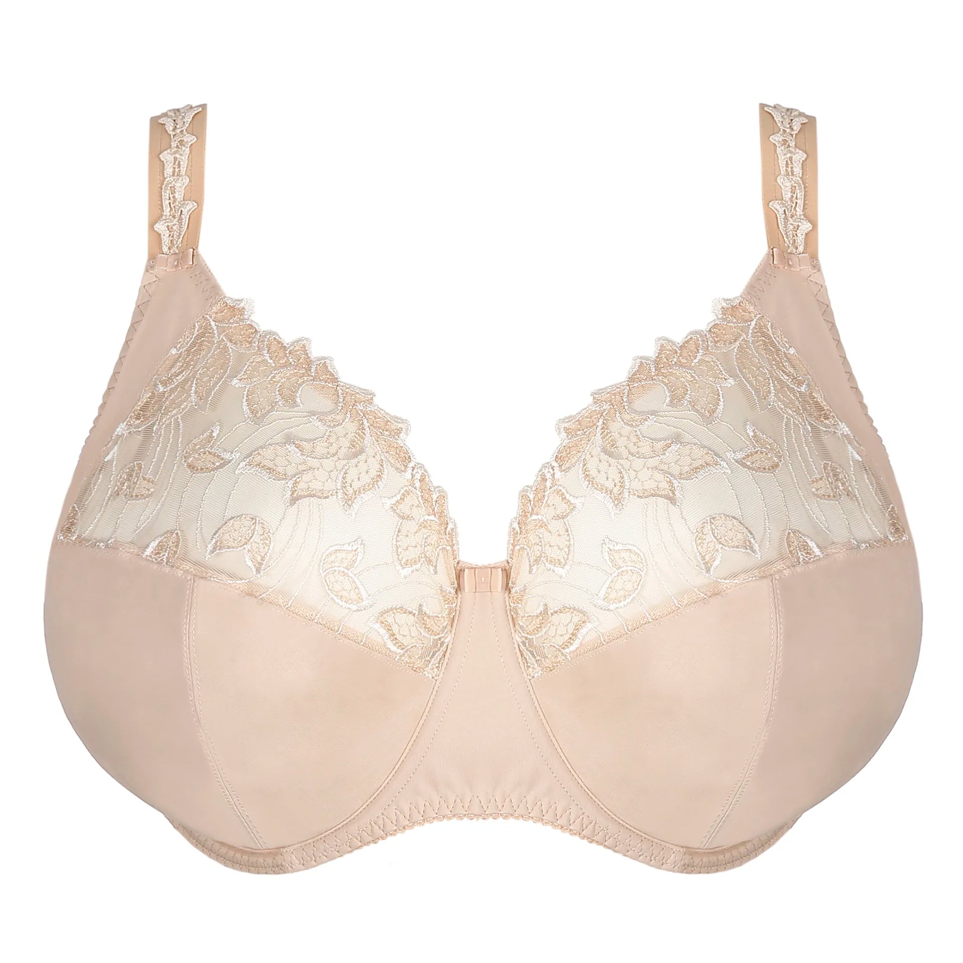Flat lay of PrimaDonna Deauville Full Cup Bra in Café Latte – supportive, flattering fit for fuller busts – The Foundation