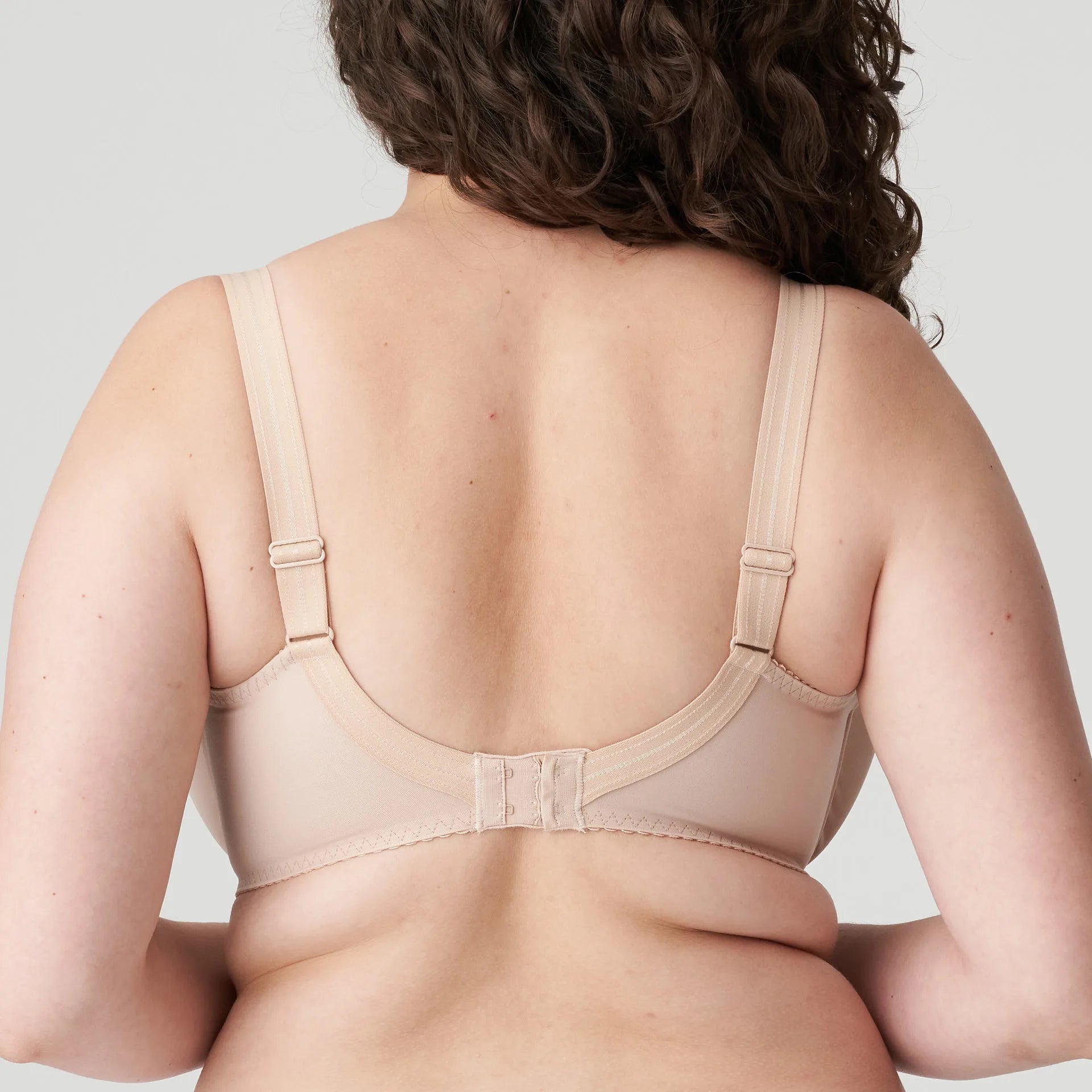 Side and back view of Deauville bra showing deep cups and embroidery – The Foundation