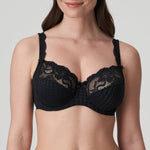 Front view of black Madison lace bra with deep cups—The Foundation
