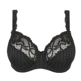 Flirty gingham and lace detail on black Madison Full Cup Bra—The Foundation