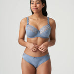 PrimaDonna Madison Full Cup Bra in Atlantic Blue with gingham pattern and lace—The Foundation