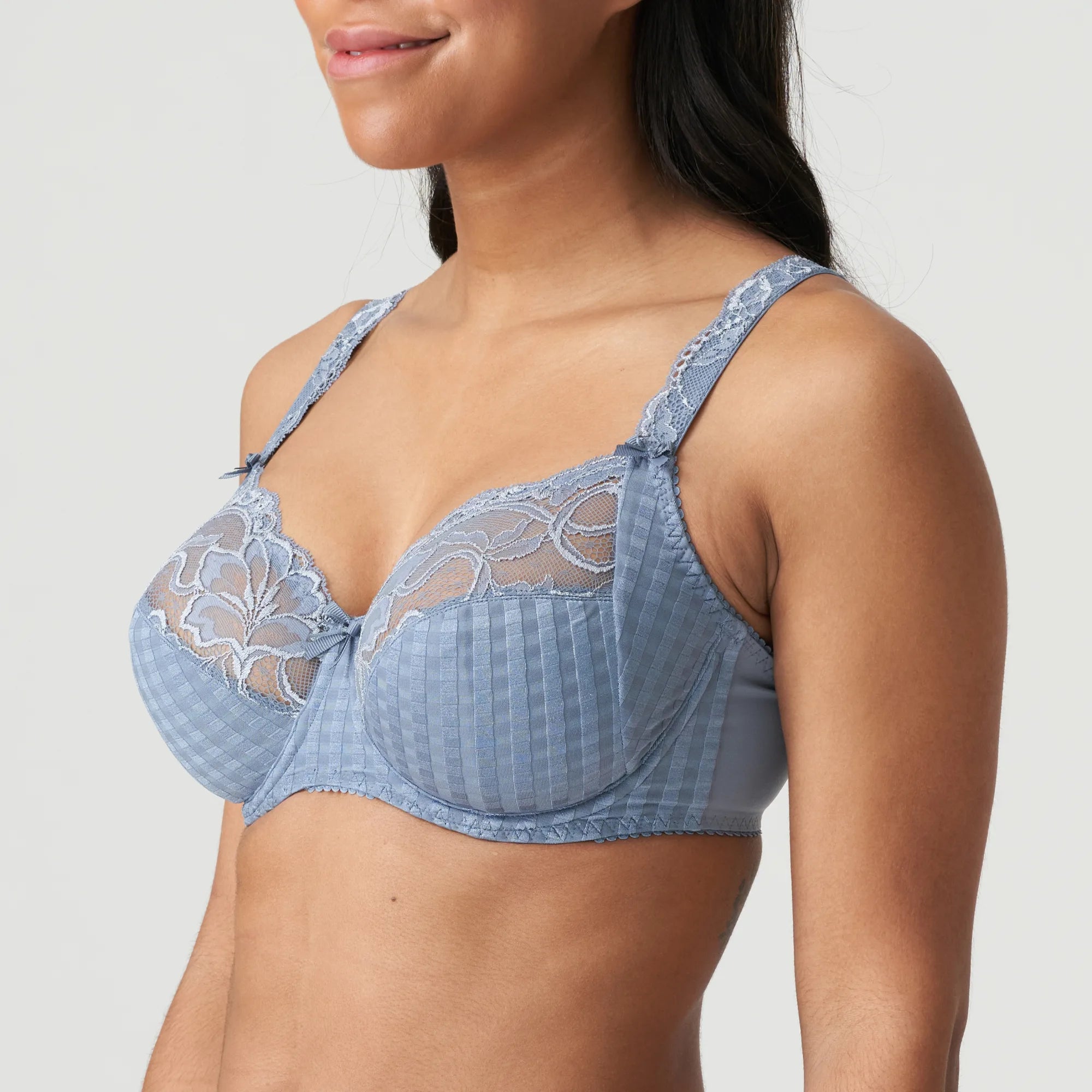Side view of Madison bra showing deep supportive cups and flirty detailing—The Foundation