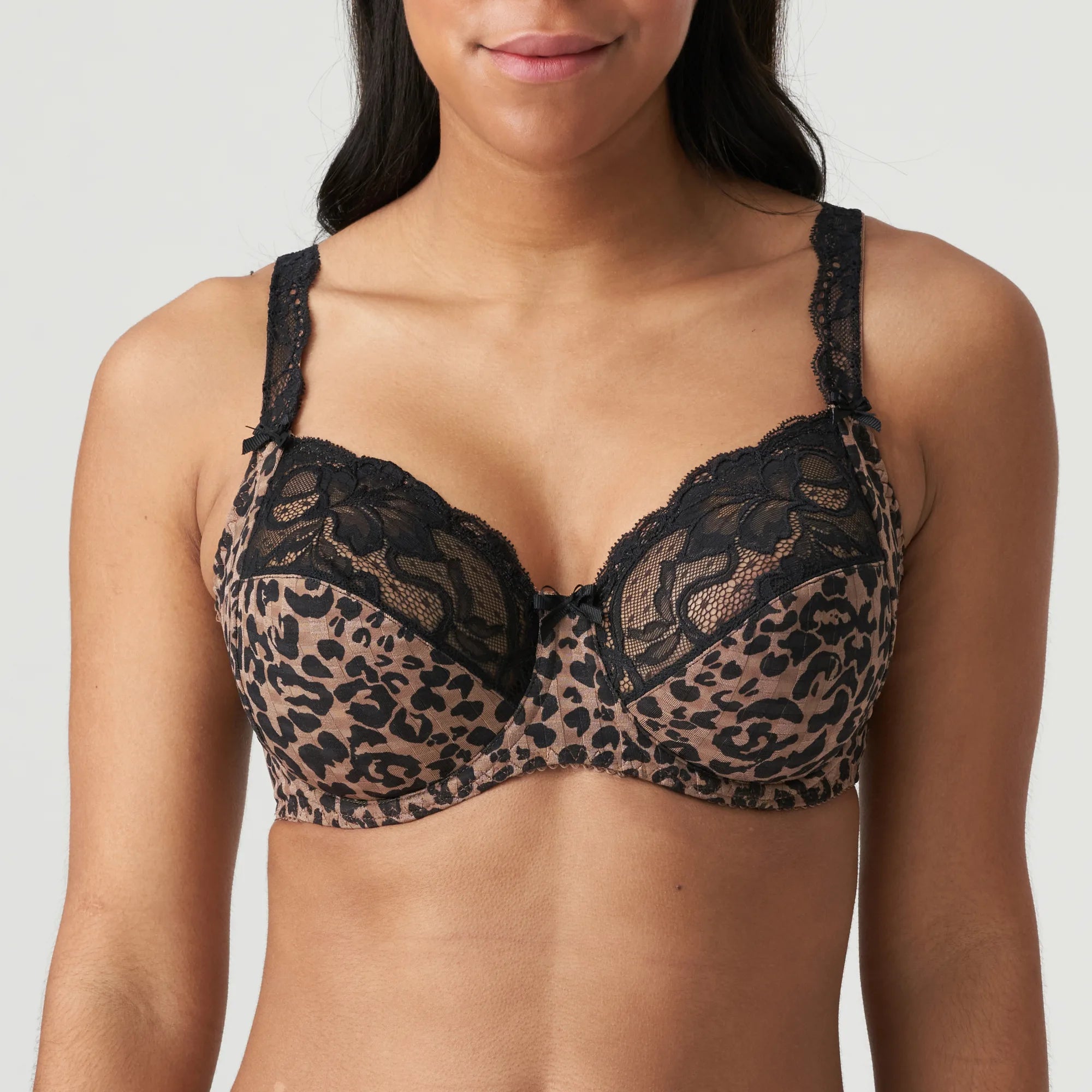Woman wearing PrimaDonna Madison Full Cup Bra in Bronze—The Foundation