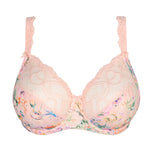 Flat lay of PrimaDonna Madison Bra in soft floral tones and gingham print—The Foundation