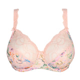 Flat lay of PrimaDonna Madison Bra in soft floral tones and gingham print—The Foundation