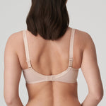 Back view of supportive PrimaDonna Café Latte bra with soft stretch lace—The Foundation
