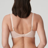 Back view of supportive PrimaDonna Café Latte bra with soft stretch lace—The Foundation
