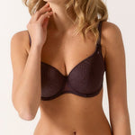 Front view of Empreinte Verity Spacer T-Shirt Bra in Ardoise—lightweight full cup bra at The Foundation