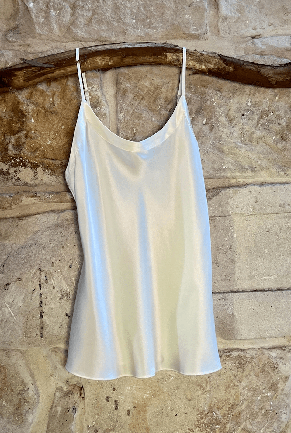 lotus silk camisole silk singlet top ivory by lin and barrett