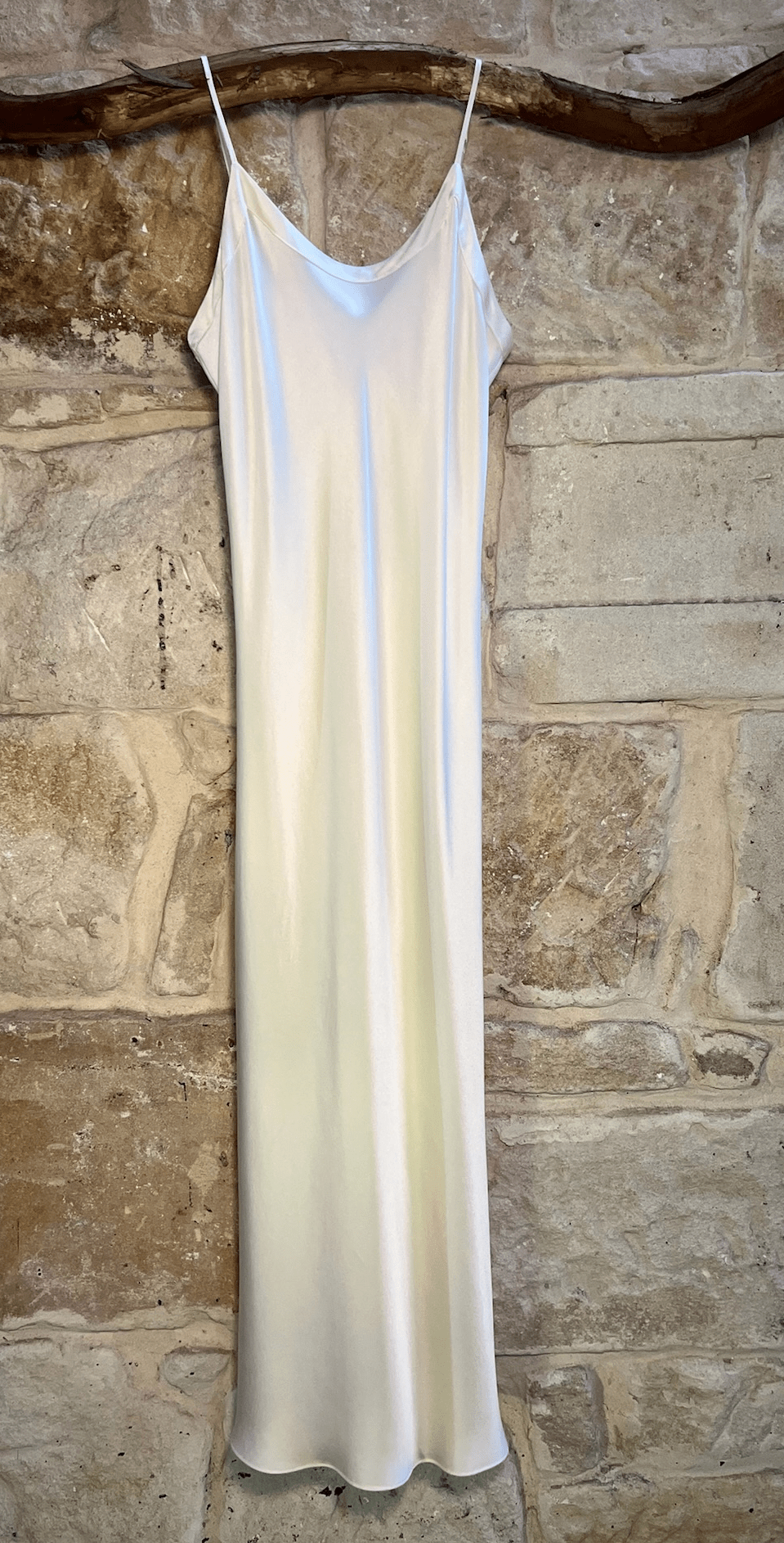 Lotus Silk Long Chemise Nightdress Silk slip in ivory colour