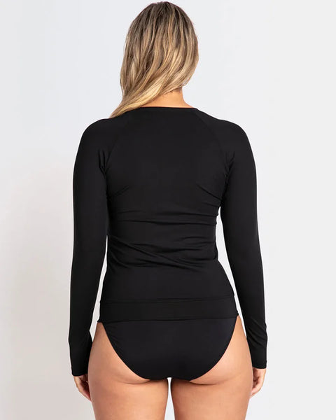 Cosmopolitan Long Sleeve Zip Rash Vest Black