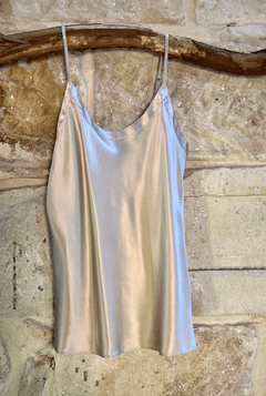 Lotus Silk camisole top silk singlet oyster nude colour by lin and barrett