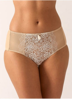 Front view of Empreinte Agathe Culotte Panty Brief in ivory with vintage-inspired embroidery—The Foundation