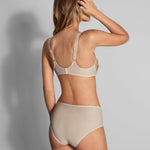 Back view of Lauren high-waist brief in Or Ancien (Ivory) by Empreinte – flattering full-coverage lingerie from The Foundation