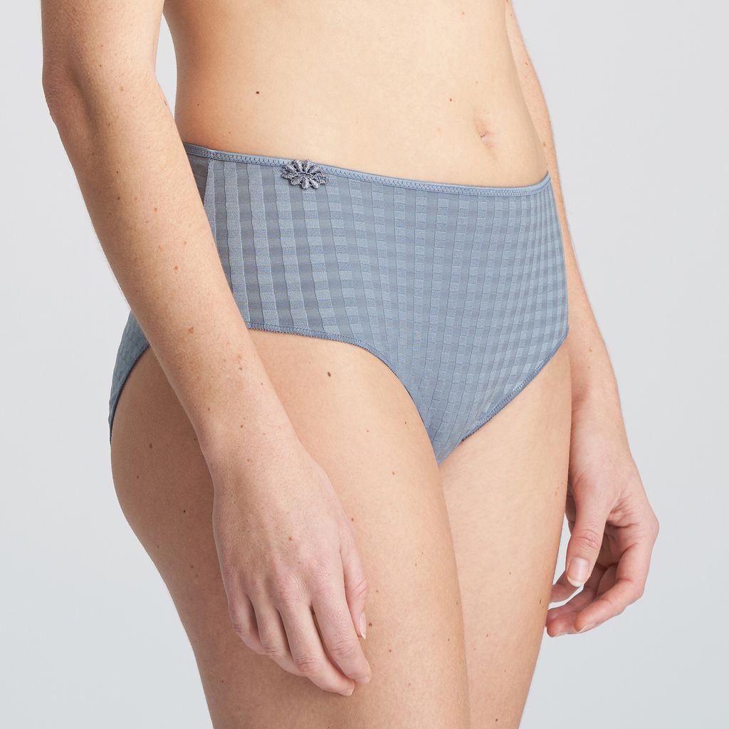 Side view of Marie Jo’s Avero Full Brief in Atlantic Blue showing high waist and flattering cut.