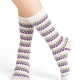 Wool Cashmere Honeycomb Socks Mid Violet